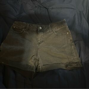 Time and Tru Black Jean Shorts with Distressed Hem